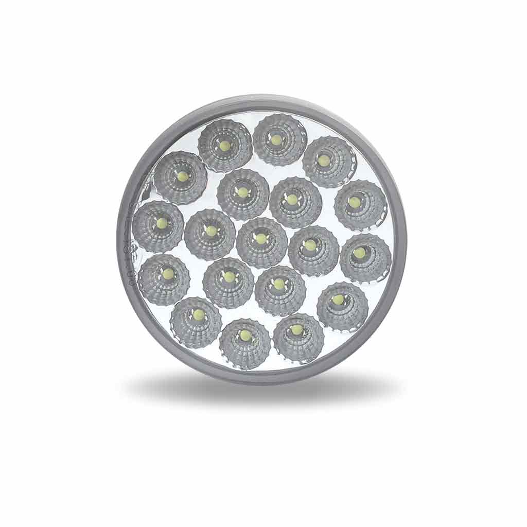 4″ Red Stop, Turn & Tail to Blue Auxiliary Round LED Light – 19 Diodes