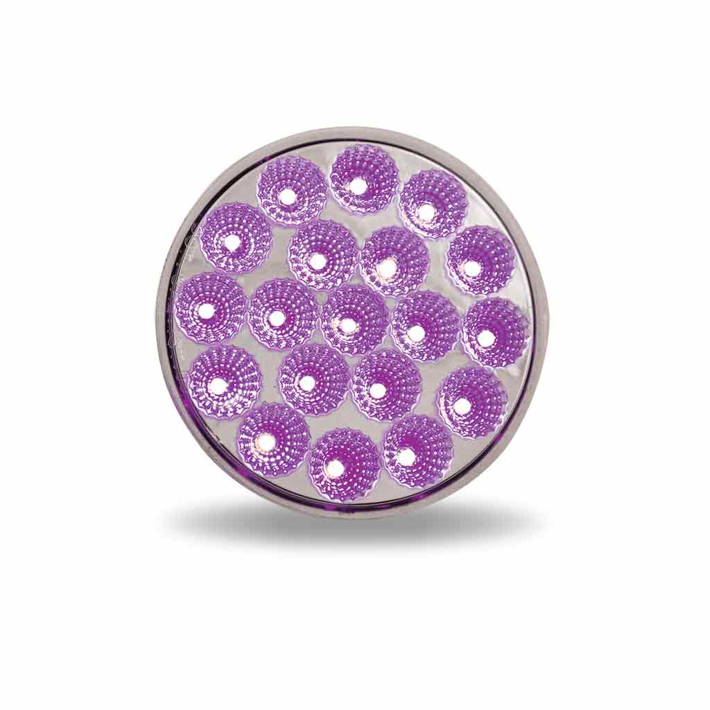 4″ Red Stop, Turn & Tail to Purple Auxiliary Round LED Light – 19 Diodes