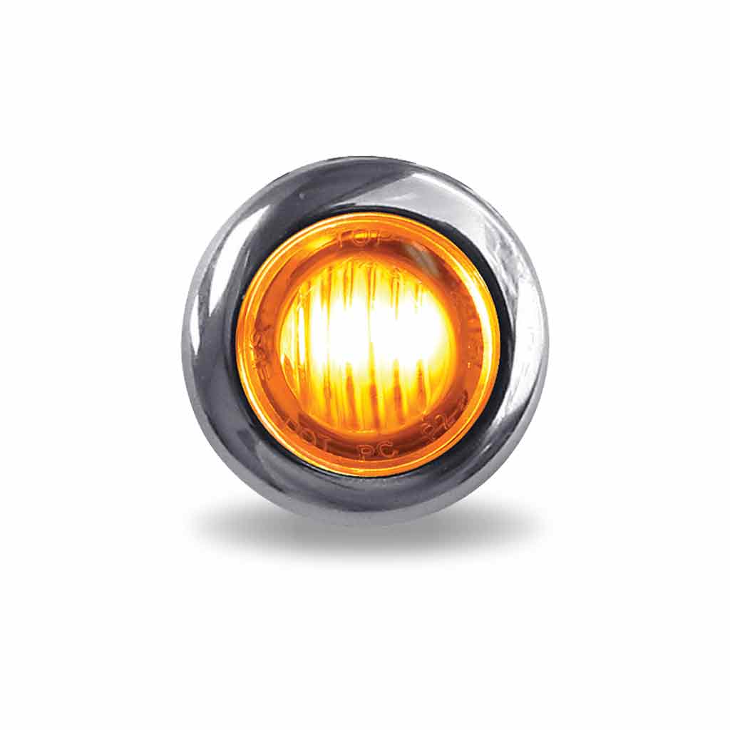 Amber Lens 3/4″ Clearance Marker Round Amber LED Light – 3 Diodes