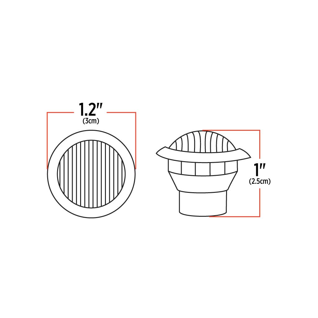 3/4″ Red Clearance Marker Round LED Light – 3 Diodes