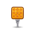 Amber/Red Stop, Turn & Tail 3″ Mini Double Face Square Light with Reflector LEDs – 30 Diodes