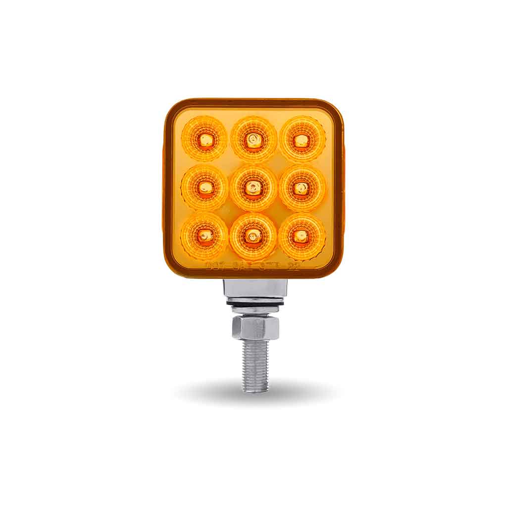 Amber/Red Stop, Turn & Tail 3″ Mini Double Face Square Light with Reflector LEDs – 30 Diodes