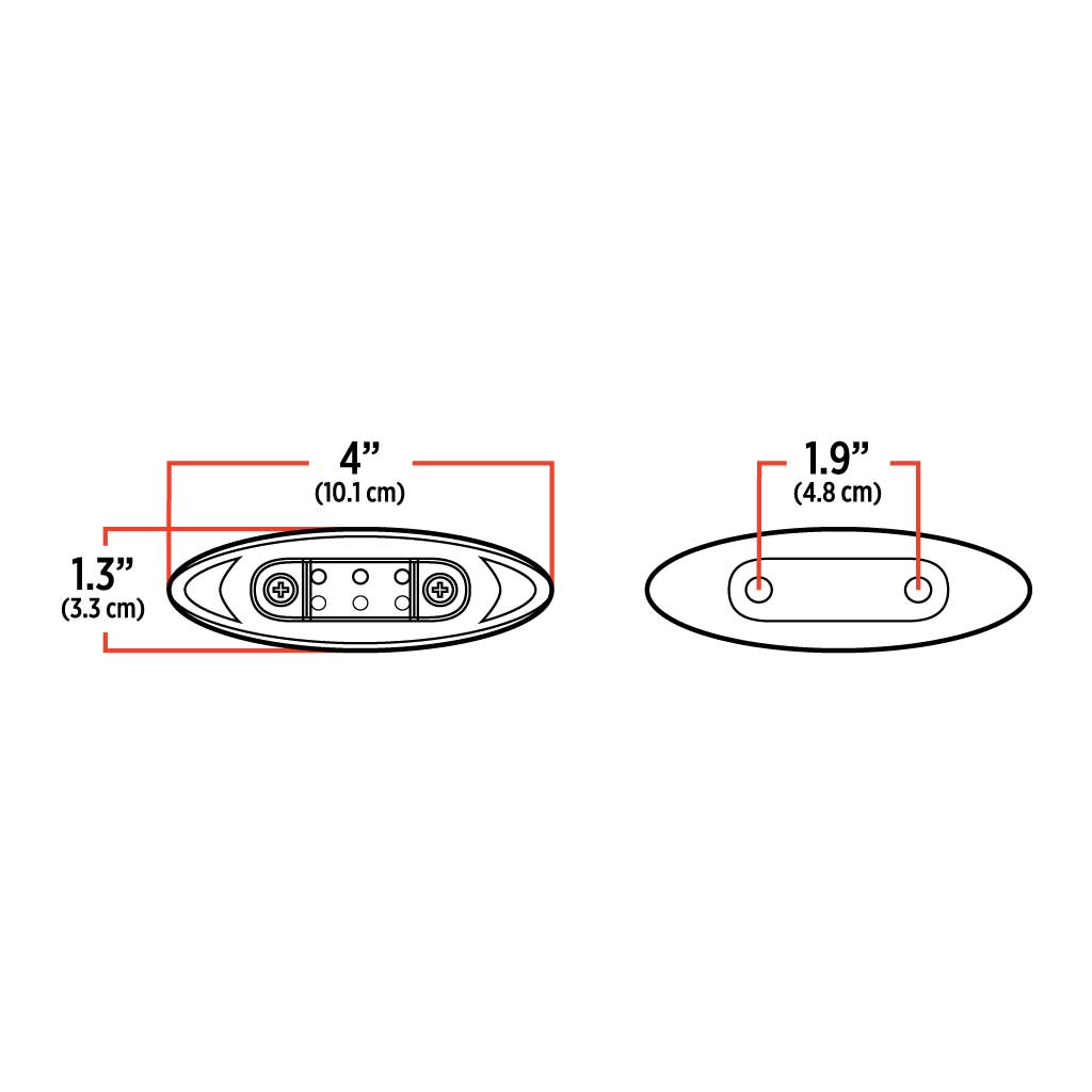 Clear Amber Marker Small Infinity LED Light – 6 Diodes