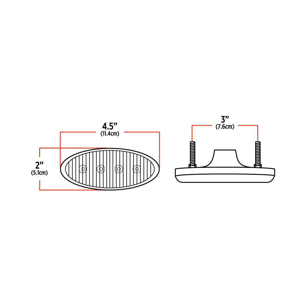 Amber Turn & Marker Peterbilt Fender LED Light – 4 Diodes