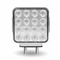 Amber/Red Turn & Marker Square Reflector Double Face LED Light – Double Post | 38 Diodes | Clear Lens