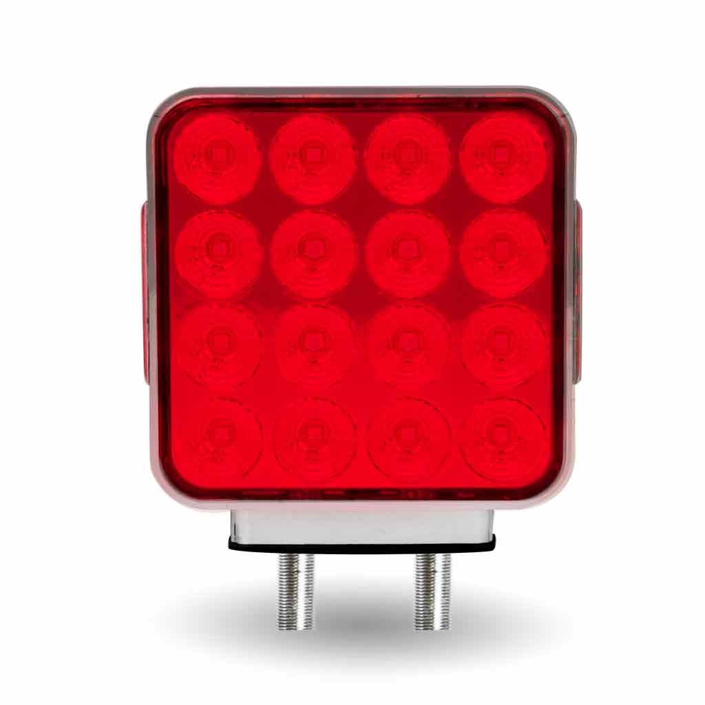 Amber/Red Turn & Marker Square Reflector Double Face LED Light – Double Post | 38 Diodes | Amber/Red Lens