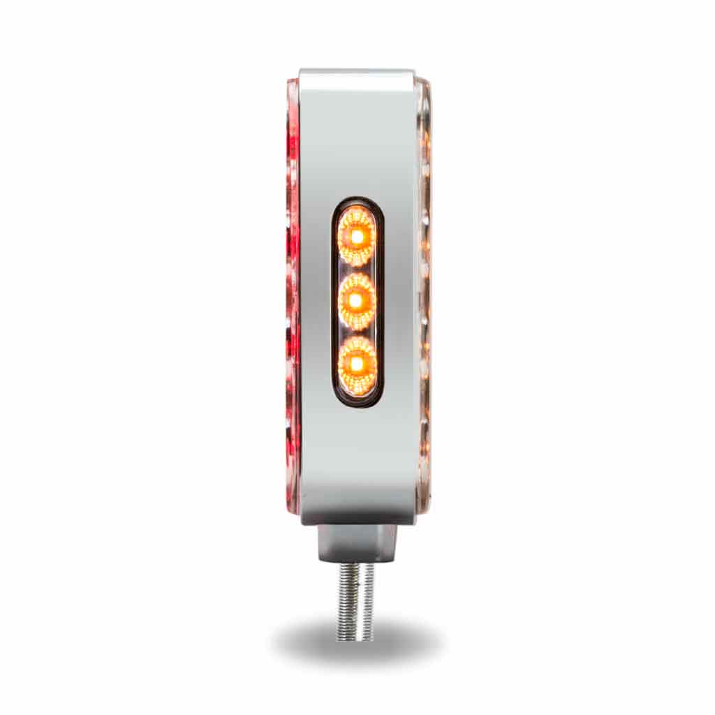 Amber/Red Turn & Marker Square Reflector Double Face LED Light – Double Post | 38 Diodes | Amber/Red Lens