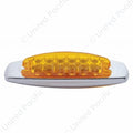 12 LED Reflector Rectangular Light With Bezel (Clearance/Marker) - Amber LED/Amber Lens