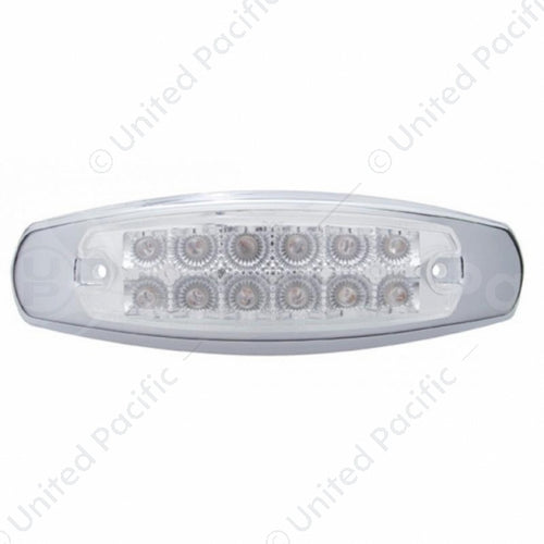 12 LED Reflector Rectangular Light With Bezel (Clearance/Marker) - Amber LED/Clear Lens