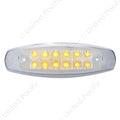 12 LED Reflector Rectangular Light With Bezel (Clearance/Marker) - Amber LED/Clear Lens