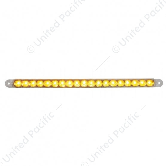 19 LED 12" Reflector Turn Signal Light Bar - Amber LED/Clear Lens