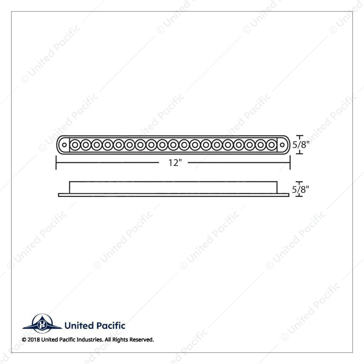 19 LED 12" Reflector Turn Signal Light Bar - Amber LED/Clear Lens