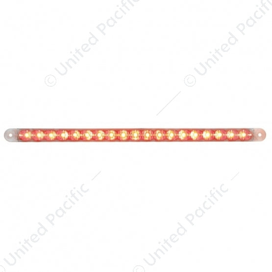19 LED 12" Reflector Light Bar (Stop, Turn & Tail) - Red LED/Clear Lens