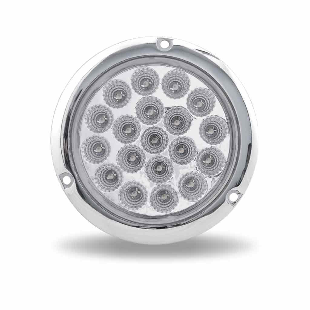 4" Clear Red Stop, Turn & Tail Round Flange Mount LED Light – 19 Diodes