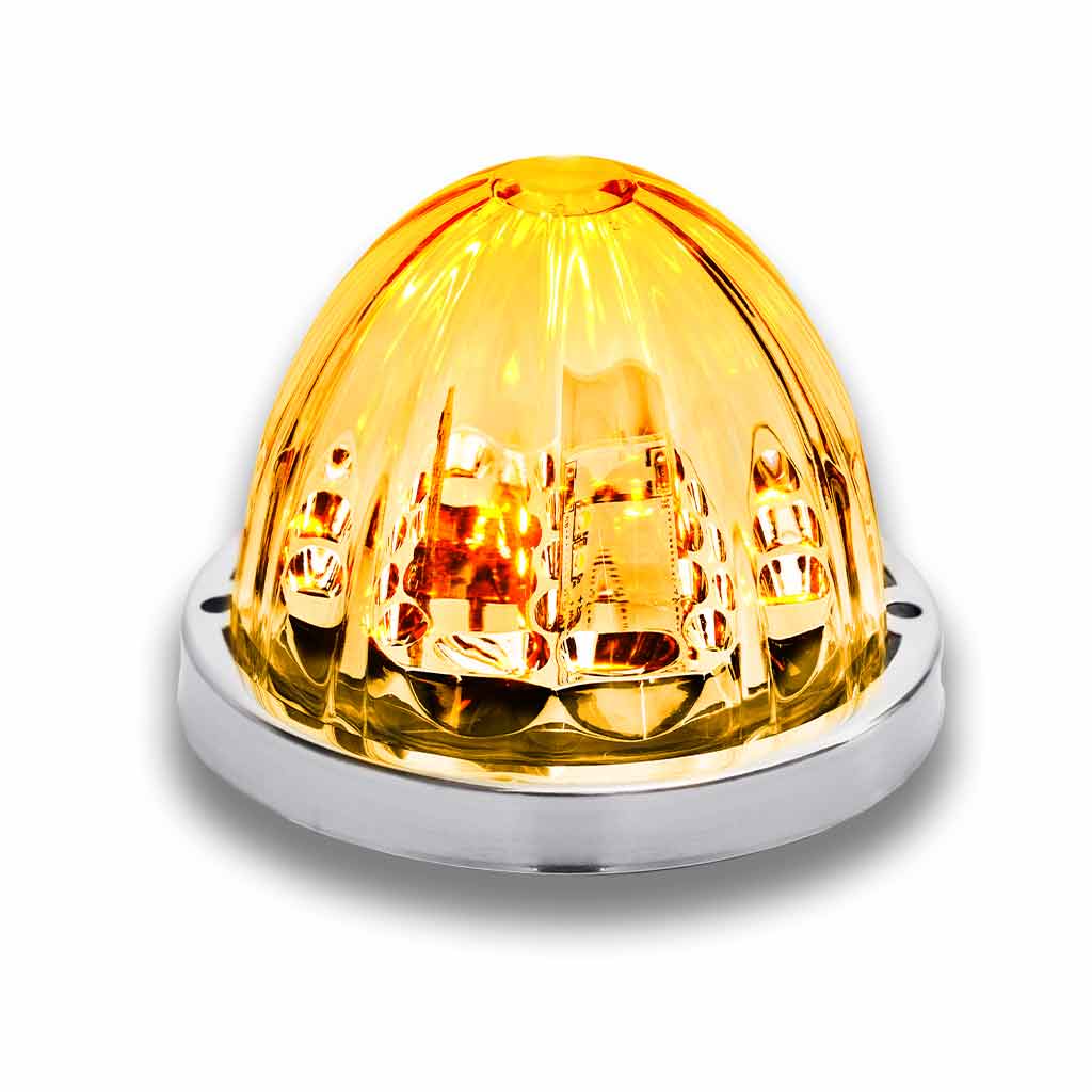 Star Burst Series Clear/Amber Clearance & Marker Watermelon LED Light – 19 Diodes