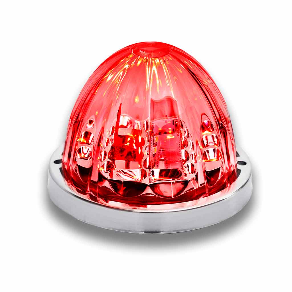 Clear Red Stop, Turn & Tail Star-Burst Watermelon LED Light – 19 Diodes